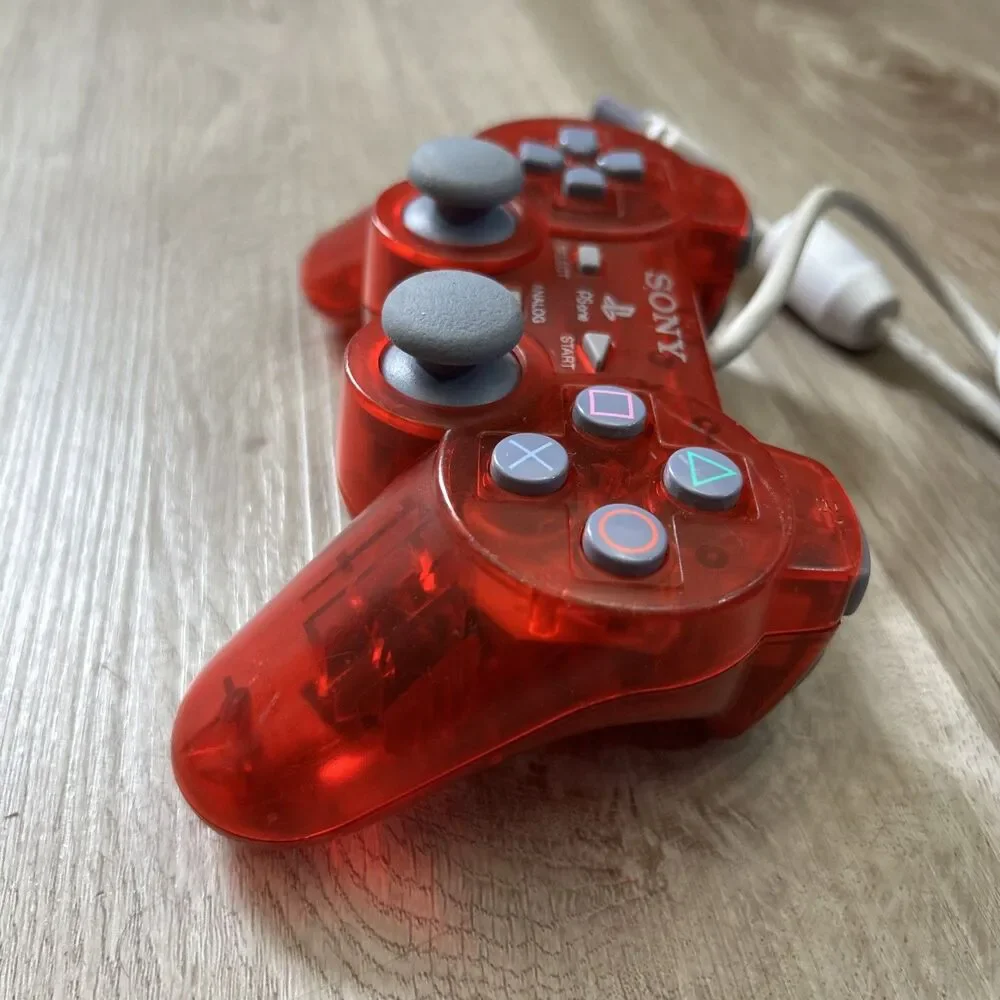 Sony PlayStation One PSOne PS1 Analog Controller DualShock Red SCPH-110 Tested